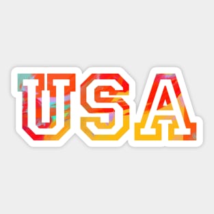 Color letter print USA Sticker